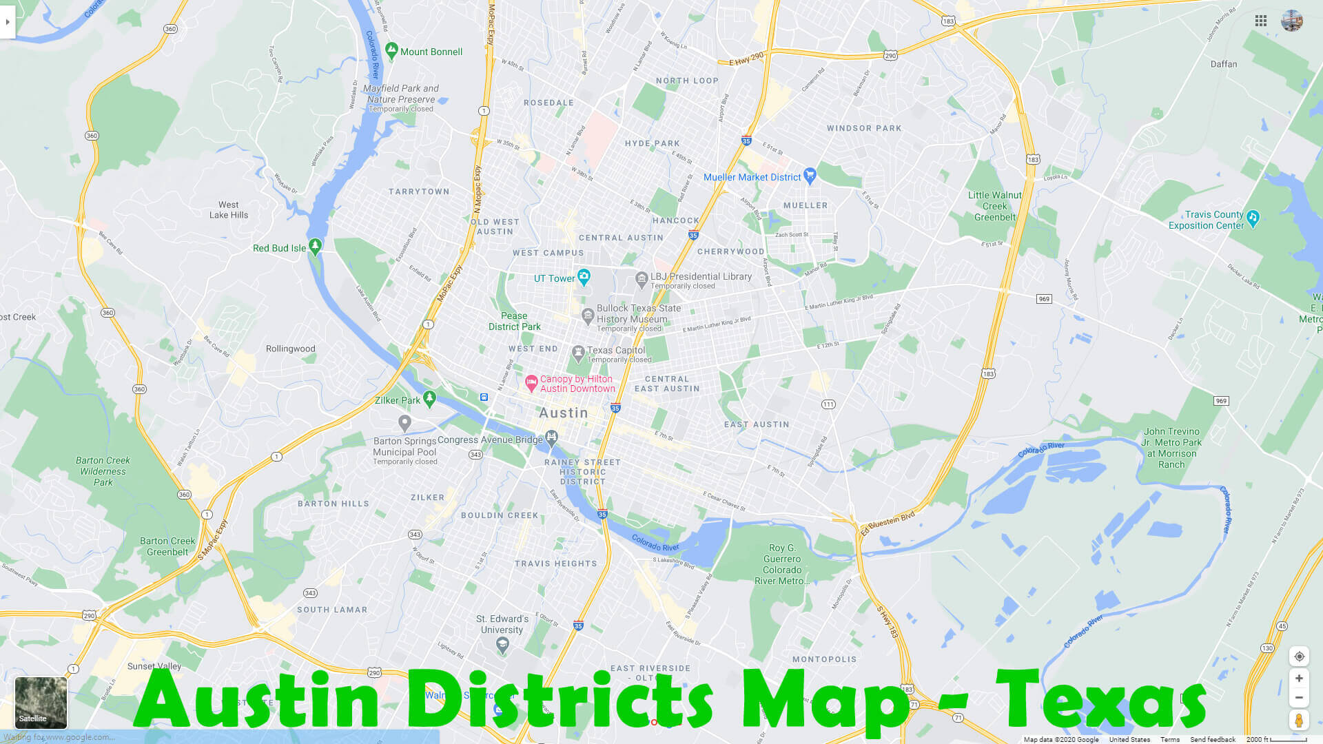 Austin Districts Map   Texas